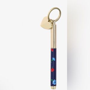 Kate Spade Navy Floral Ink Pen Keychain